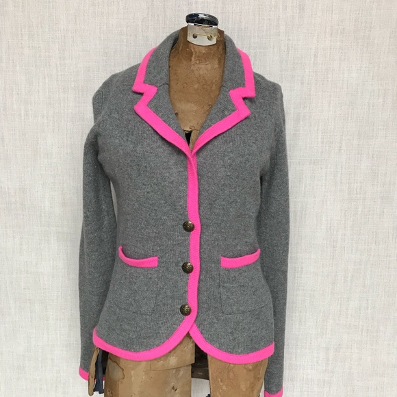 Autumn Cashmere Sweaters - Autumn Cashmere 100% Cashmere Cardigan Pink Grey